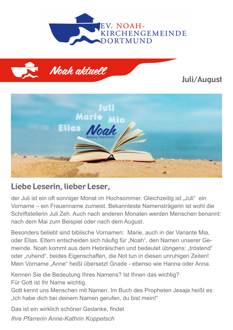 Noah aktuell - Juli/August 2025